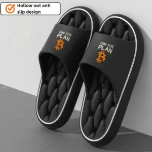 Bitcoin tøfler sort/hvit
